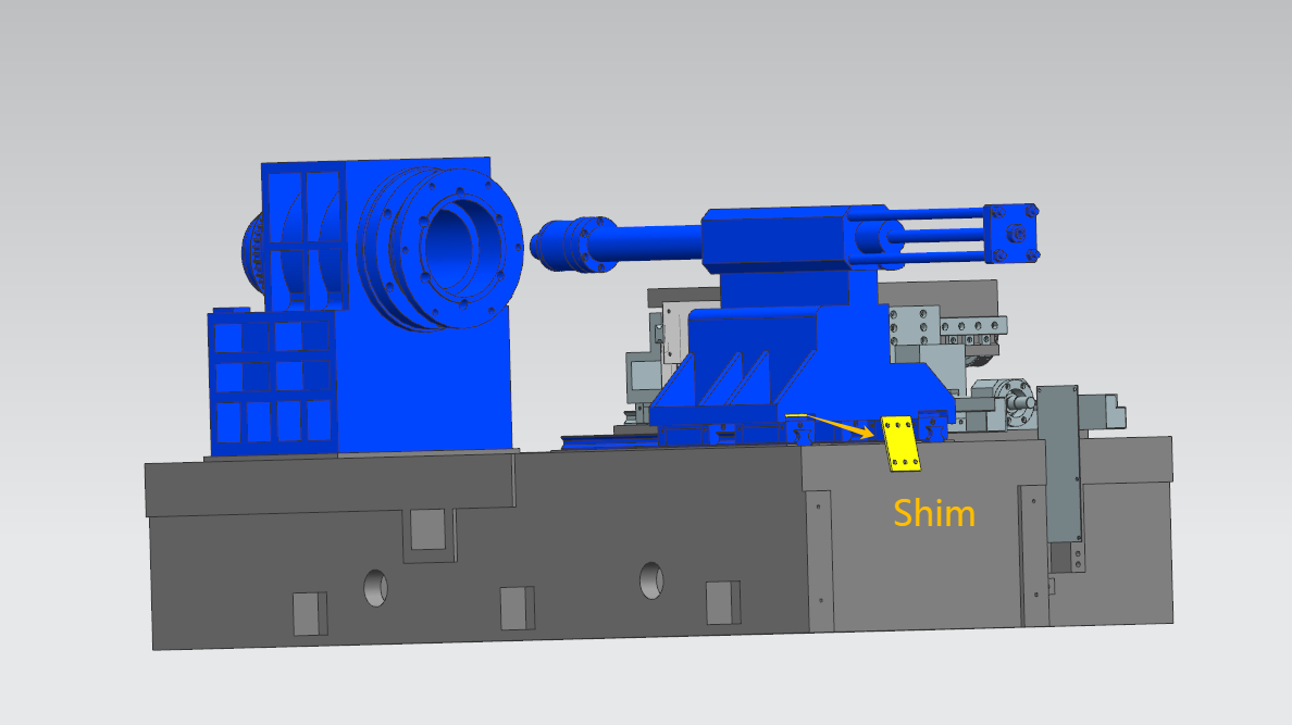 shim to  adjust the height of tailstock