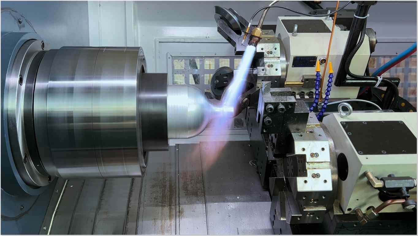 hydrogen cylinder necking spinning with heating