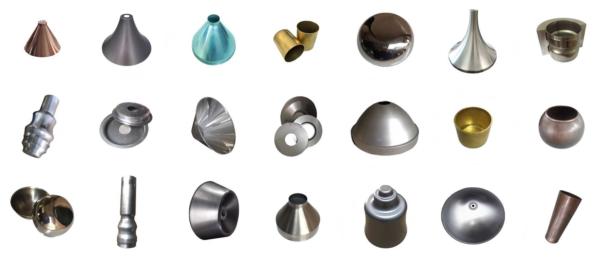different metal spinning products，spun metal products