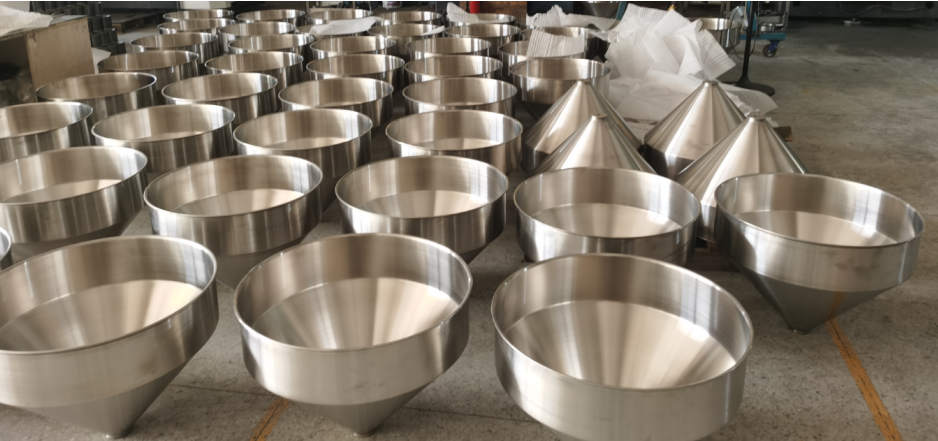 Dinnovation stainless steel funnel metal spinning and polishing effect